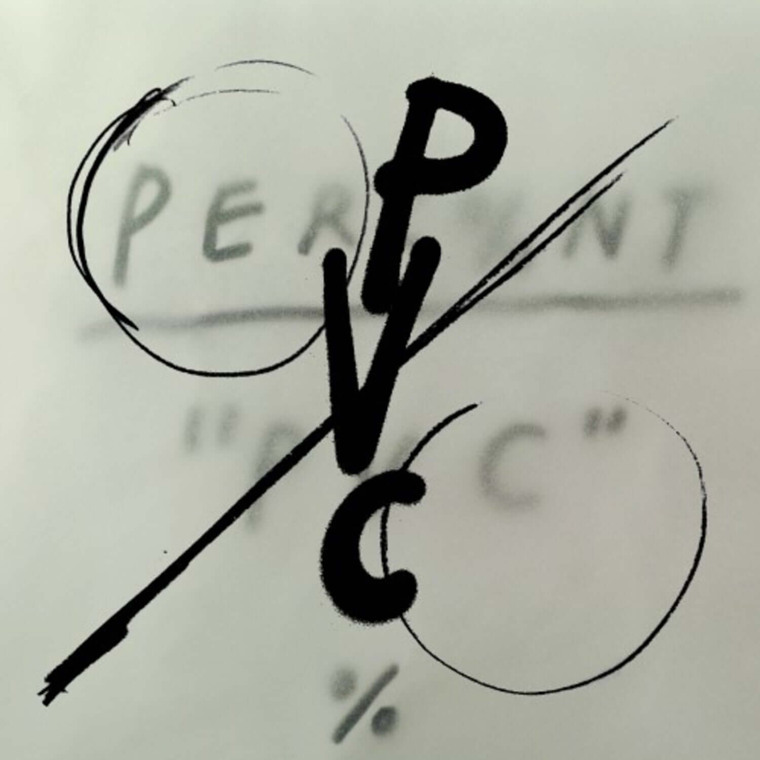 PERC%NT - 1st Album [PVC] - Album Kpop : pochette illustrée abstraite avec P E & C, style manga.