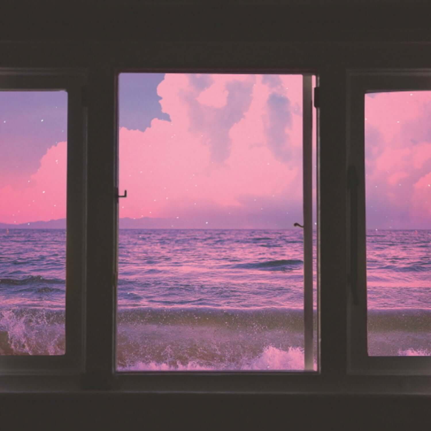 PHZD - 緣 (EP) - Album Kpop : pochette avec fenêtres sur mer au coucher du soleil, vibe énergique et sensible de PHZD