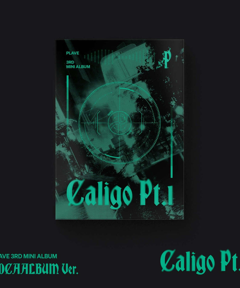 PLAVE - 3rd Mini Album [Caligo Pt.1] (POCAALBUM Ver.) - Album Kpop, pochette verte stylée, design Caligo Pt.1.