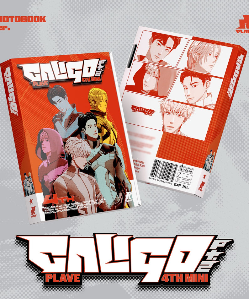 PLAVE - 4th Mini Album [Caligo Pt.2] (PHOTOBOOK Ver.) - Album Kpop : photobook rouge avec membres PLAVE sur fond clair
