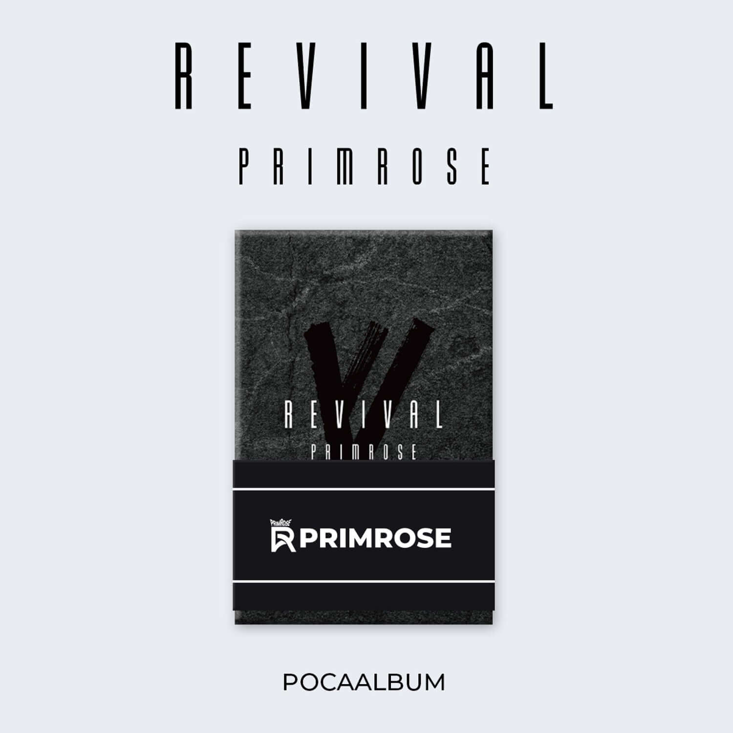 PRIMROSE - REVIVAL(POCA ALBUM) - Album Kpop, cover officiel PRIMROSE sur fond clair, visuel sombre avec titres.