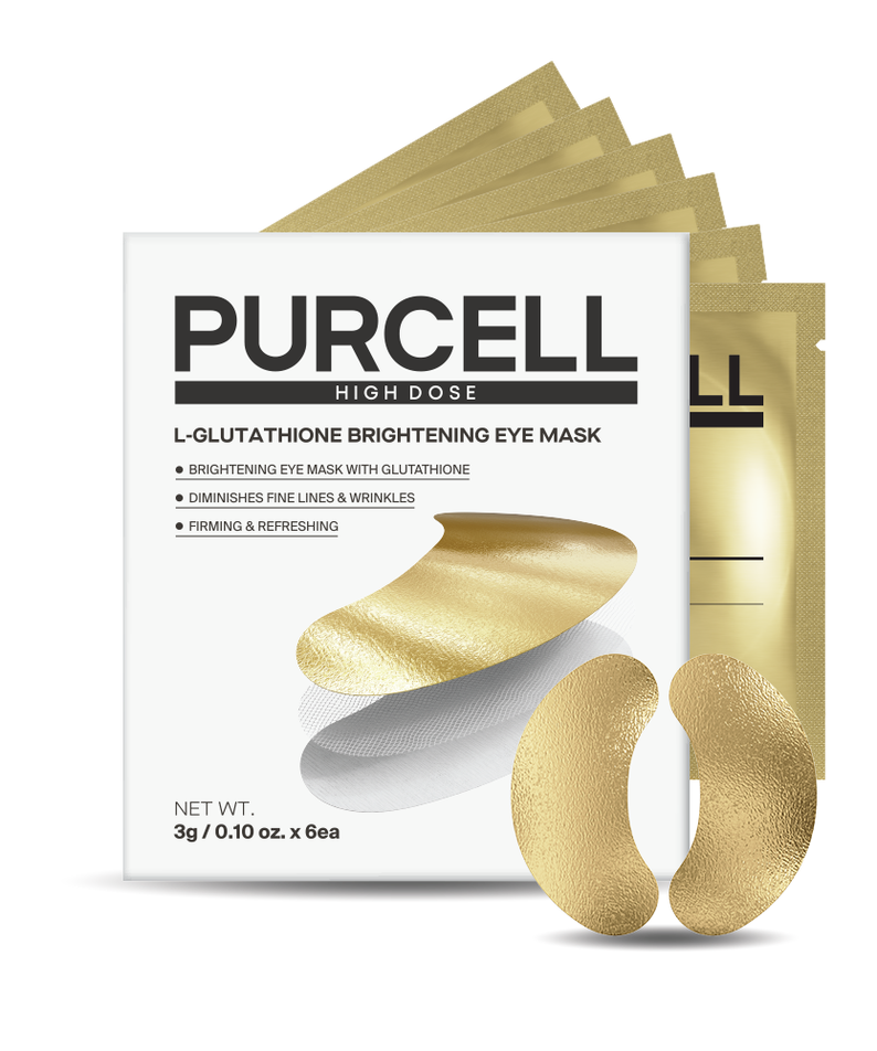 PURCELL 2 eye masks de la marque Purcell : masques yeux dorés sur emballage, arrière-plan blanc, pack produit.
