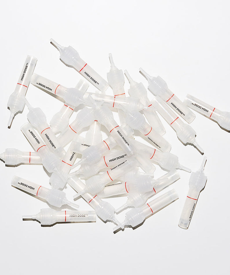 PURCELL PixelBiome™ Booster Shot Powder 5ea, flacons blancs en pack sur fond clair, marque PURCELL, visuel produit