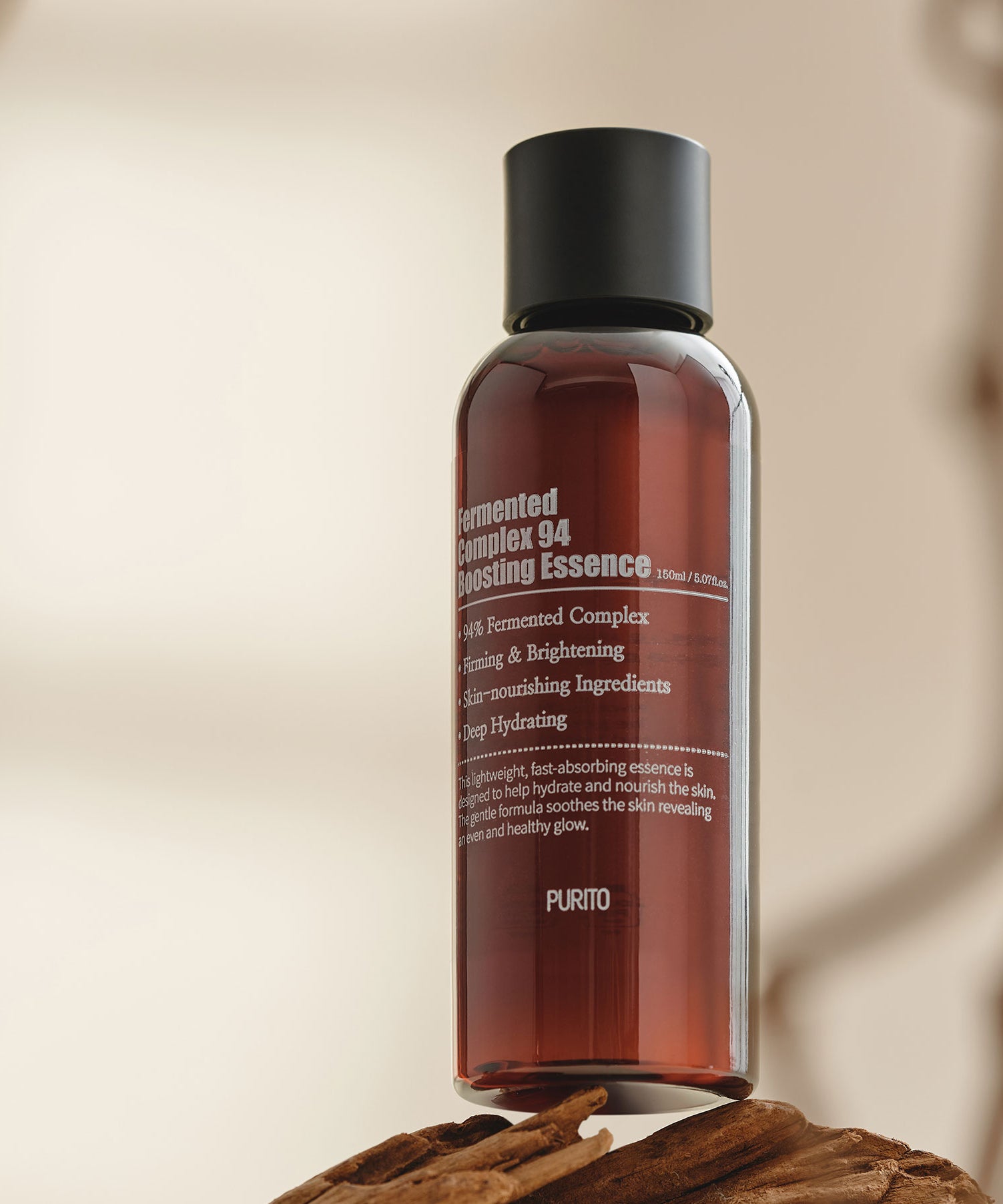 Flacon de 150ml de l'essence PURITO Fermentedd Complex 94 Boosting Essence, soin hydratant pour une peau éclatante.