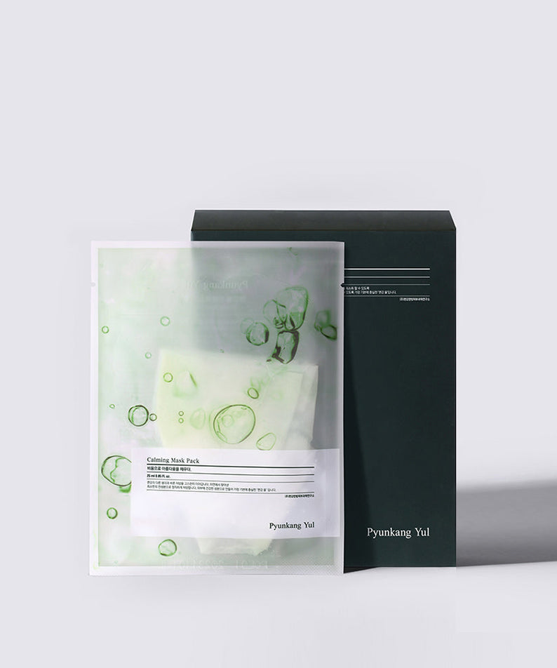 PYUNKANG YUL Calming Mask Pack 10 Pieces en boîte, masque apaisant pour la peau sensible et l'hydratation, 10 masques inclus