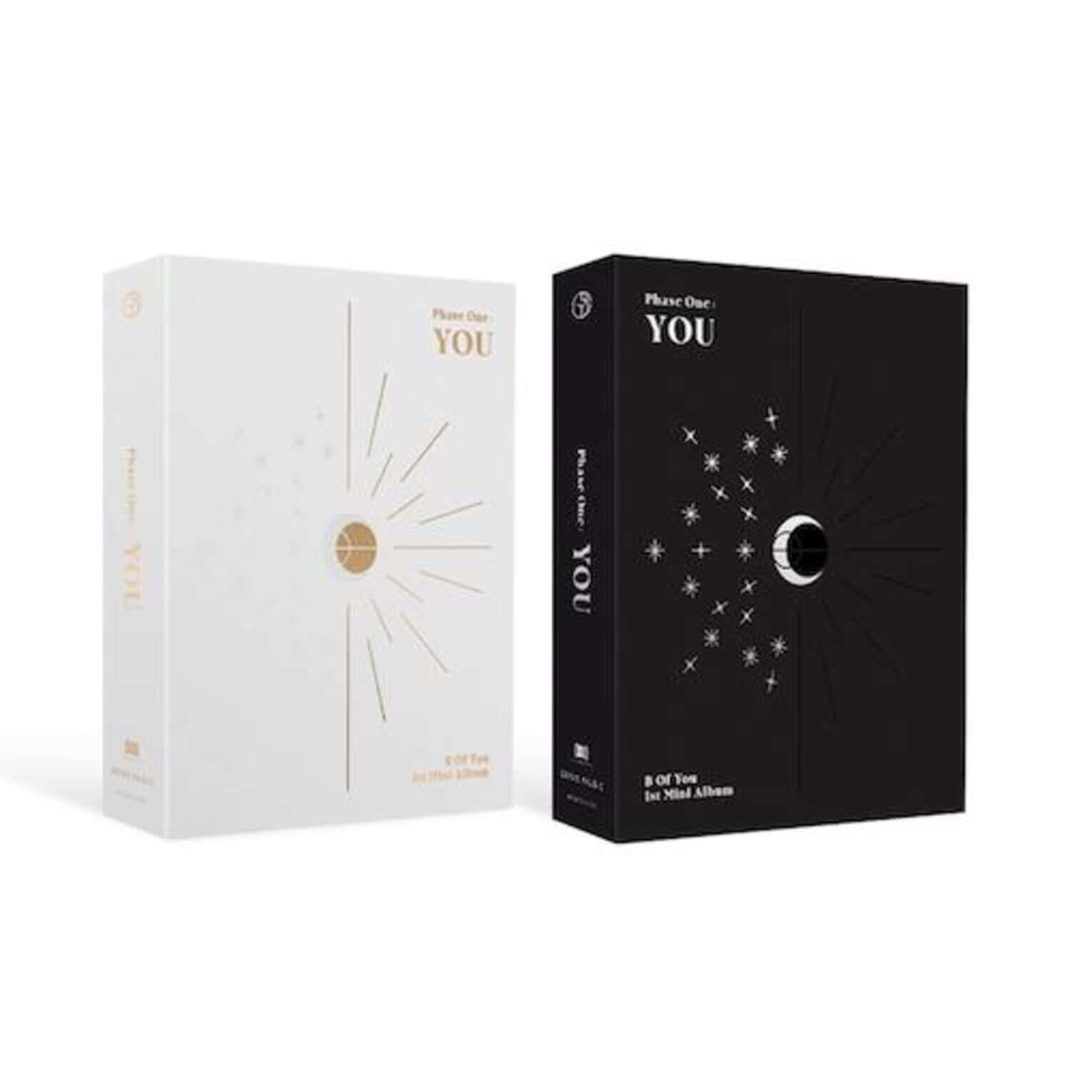 RAiN - 1st Album [PHASE ONE: YOU] - Album Kpop par RAIN, boîtiers blanc et noir, visuel studio sur fond clair.