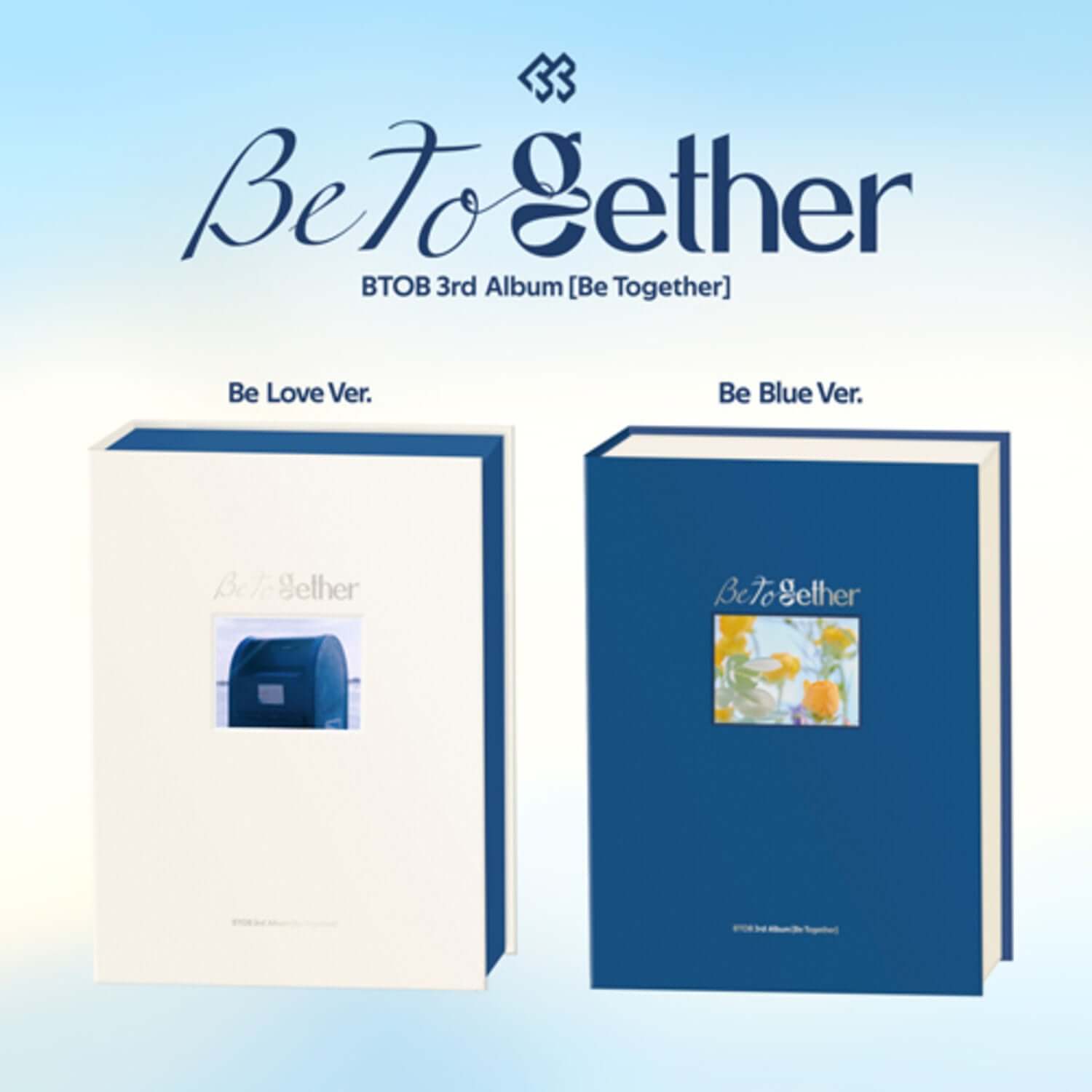 RAIN - 3rd Album [Be Together] (Random) - Album Kpop, pochettes Be Love/Be Blue sur fond bleu ciel, visuel produit