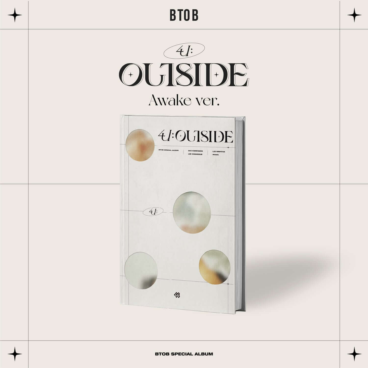 RAIN - [4U : OUTSIDE (Awake ver.) ] - Album Kpop, couverture BTOB sur fond élégant, produit en pack