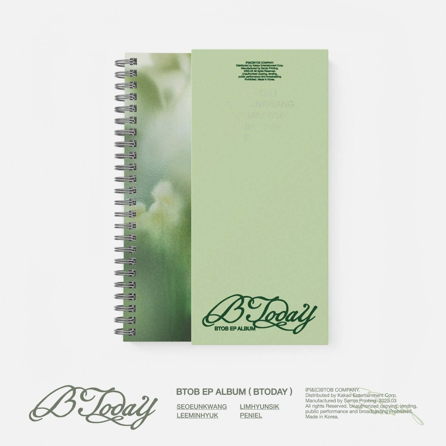 RAIN - BTOB EP ALBUM [BTODAY] (Photobook Ver.) - Album Kpop : carnet photobook vert avec couverture BToday sur fond blanc