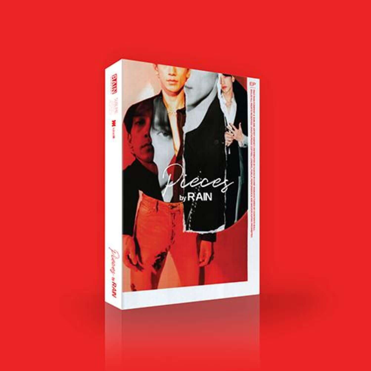 RAIN - [PIECES by RAIN] - Album Kpop : pochette avec RAIN en duo, fond rouge, style urban et pop coréenne.