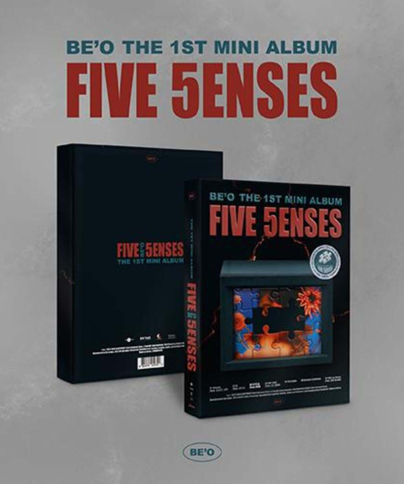 RAIN - The 1st Mini Album [FIVE SENSES] (FIVE SENSES VER.) - Album Kpop, packshot sur fond gris, couverture BE’O