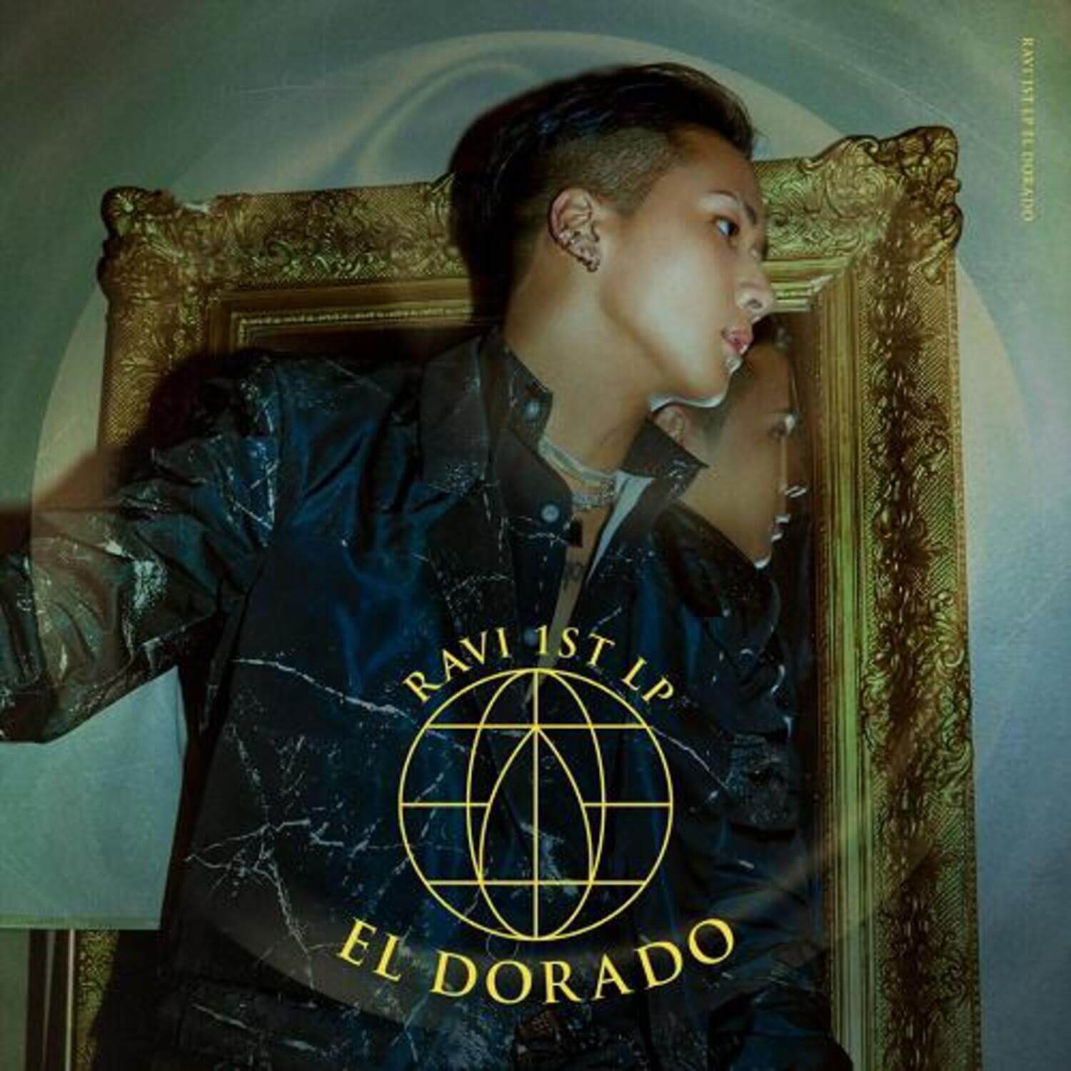 RAVI - 1st Album [EL DORADO] - Album Kpop : RAVI sur couverture, décor doré style cinématographique, tenue noire