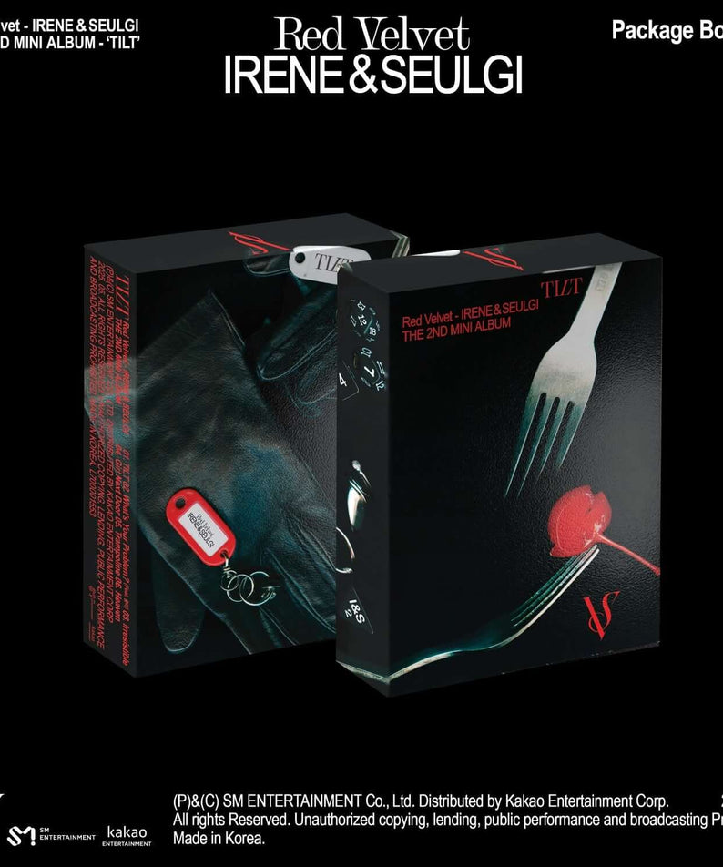 RED VELVET - 2nd Album [TILT] (Package Box Ver.) - Album Kpop, coffret noir IRENE&SEULGI sur fond noir