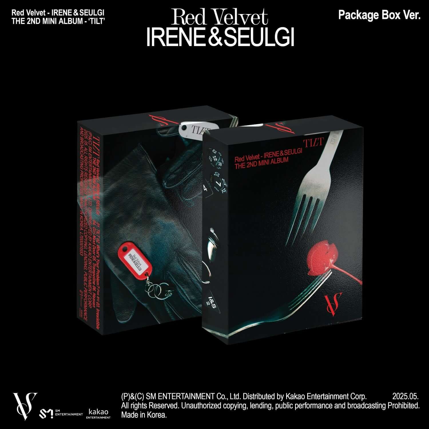 RED VELVET - 2nd Album [TILT] (Package Box Ver.) - Album Kpop, coffret noir IRENE&SEULGI sur fond noir