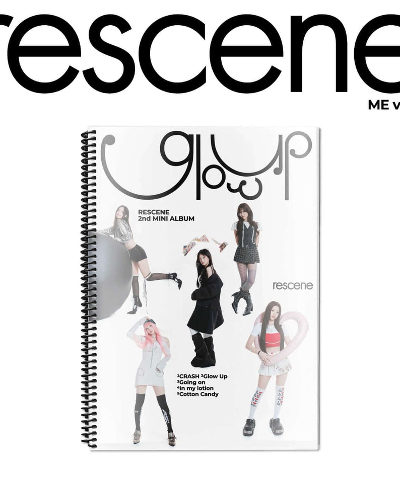 RESCENE - 2nd MINI ALBUM [Glow Up] (ME VER.) - Album Kpop, pochette visible avec “ME ver.” et illustration du groupe