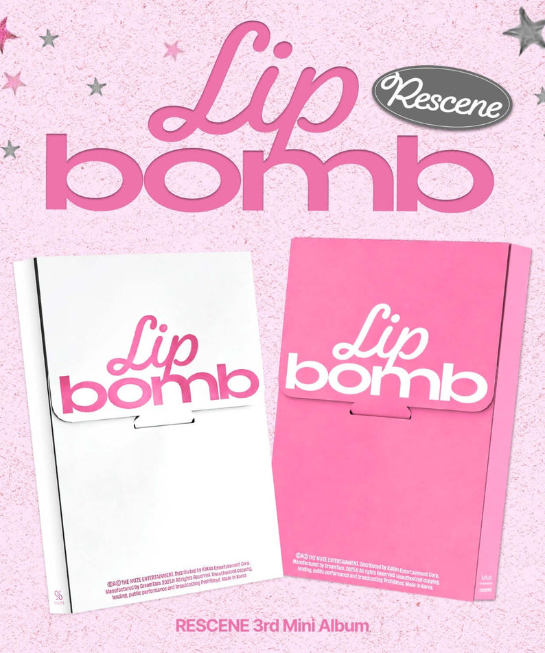 RESCENE - The 3rd Mini Album [lip bomb] (tint ver. / balm ver.) (Random 1 of 2) Album Kpop, visuel rose avec Lip bomb