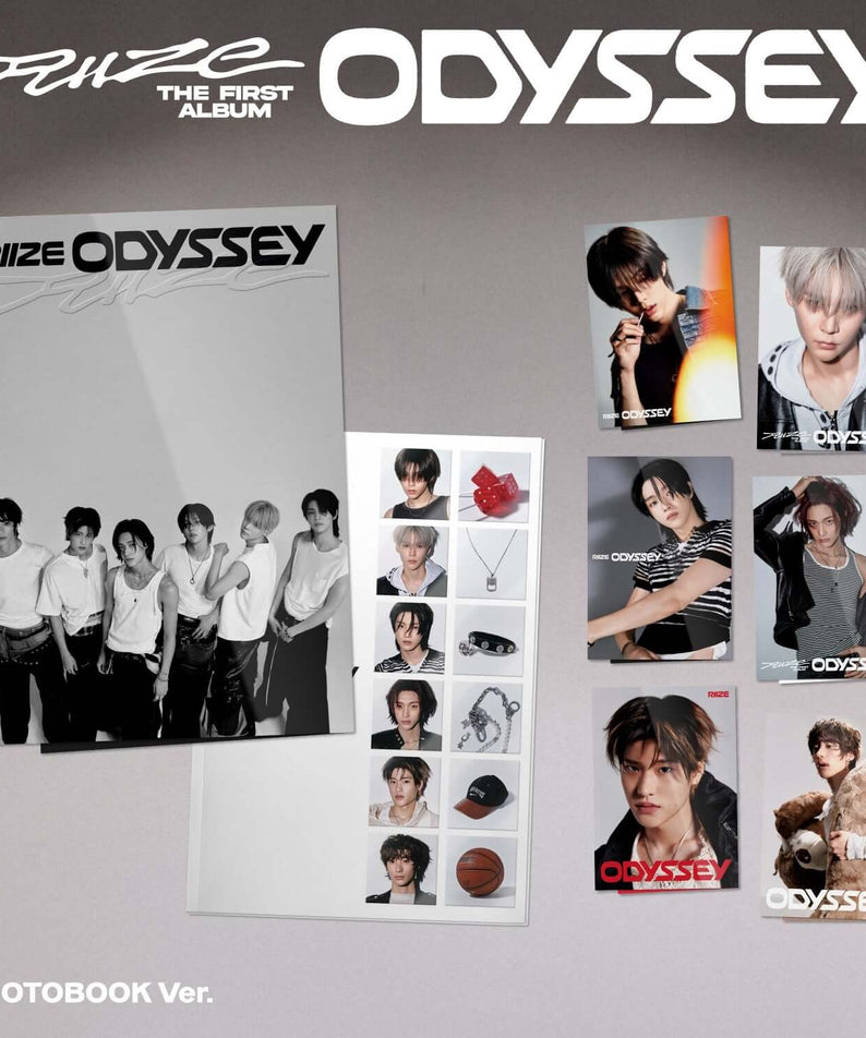 RIIZE - 1st Album [ODYSSEY] (PHOTOBOOK Ver.) (Set of 7) - Album Kpop, ensemble photo couverture et posters.