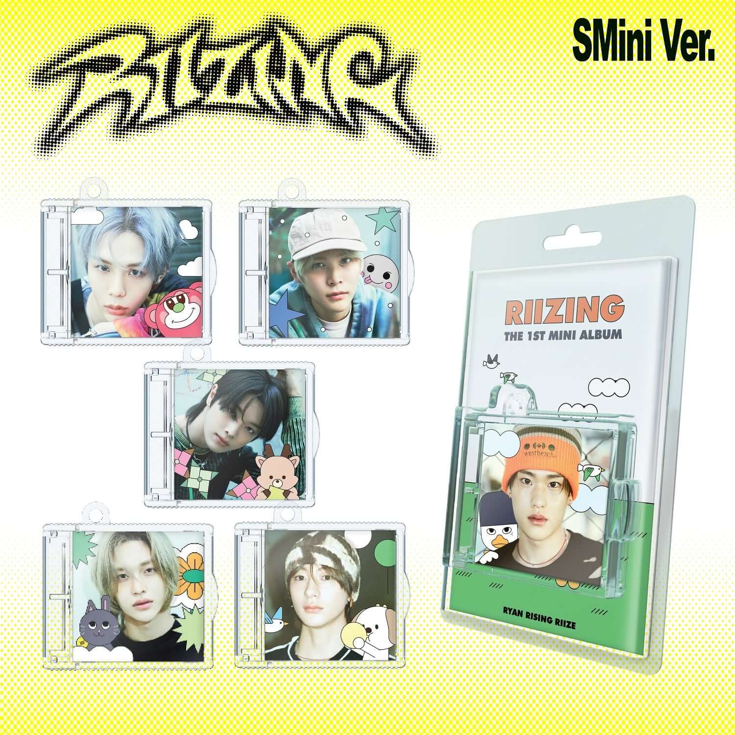RIIZE - 1st Album [RIIZING] SMini Ver. (RRR Edition) (Random) - Album Kpop, visuel coffret et photos SMini, édition RRR.