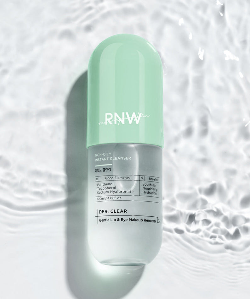 RNW DER. Clear Gentle Lip & Eye Makeup Remover 120ml disponible sur Ma petite Coree, ton Eshop 100% K-beauty en direct de Seoul