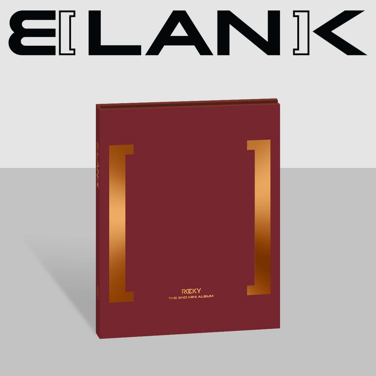 ROCKY - 2nd Album [BLANK] (Burgundy ver) - Album Kpop, pochette bordeaux sur fond clair, style visuel moderne.