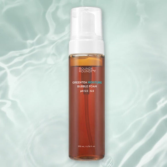ROUND A'ROUND Greentea Moisture Bubble Foam 200ml disponible sur Ma petite Coree, ton Eshop 100% K-beauty en direct de Seoul
