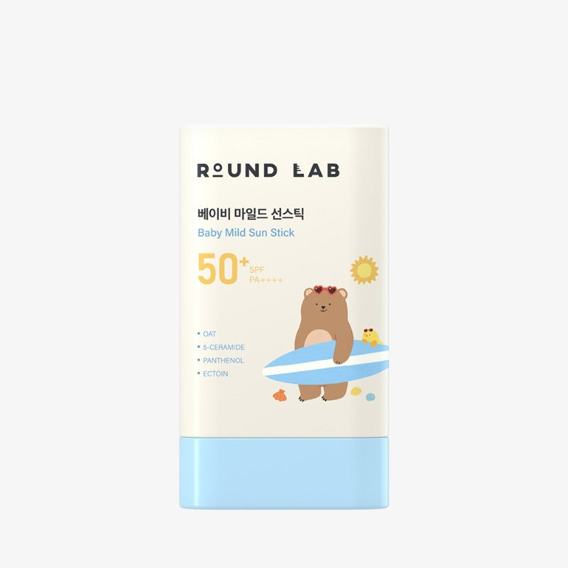 ROUND LAB  Baby Mild Sun Stick SPF 50+ PA++++ 21g, stick solaire pour bébé de la marque ROUND LAB, packaging fond blanc.