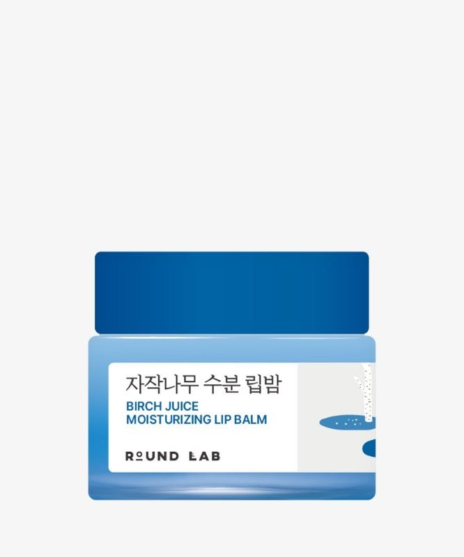 Baume à lèvres hydratant ROUND LAB Birch Moisture Lip Balm 20g en pot bleu et blanc