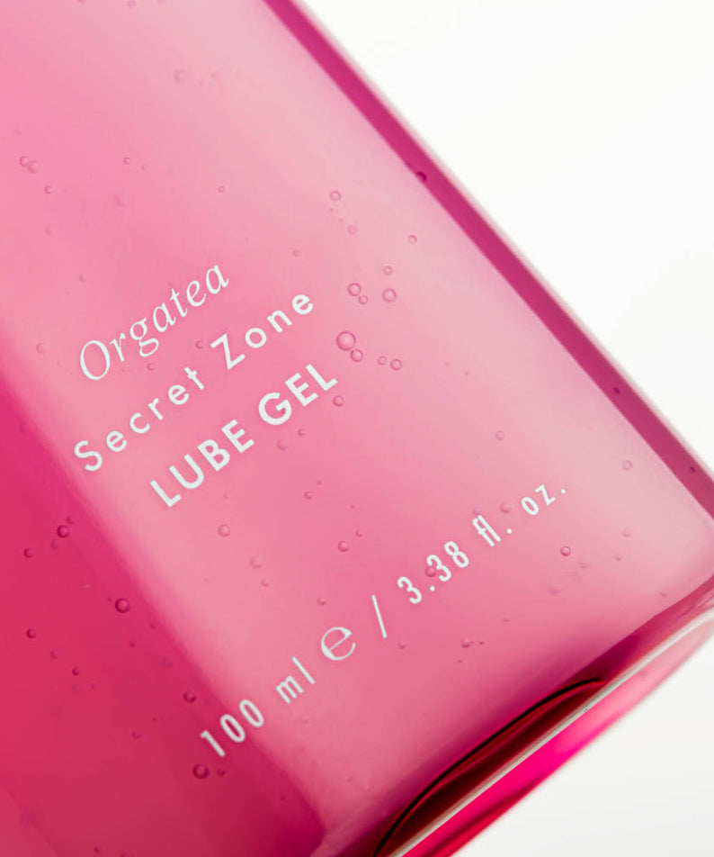 SANDAWHA Ogati Secret Zone Soothing Lube Gel 100ml, gel hydratant rose sur emballage, texte “Secret Zone Lube Gel”.