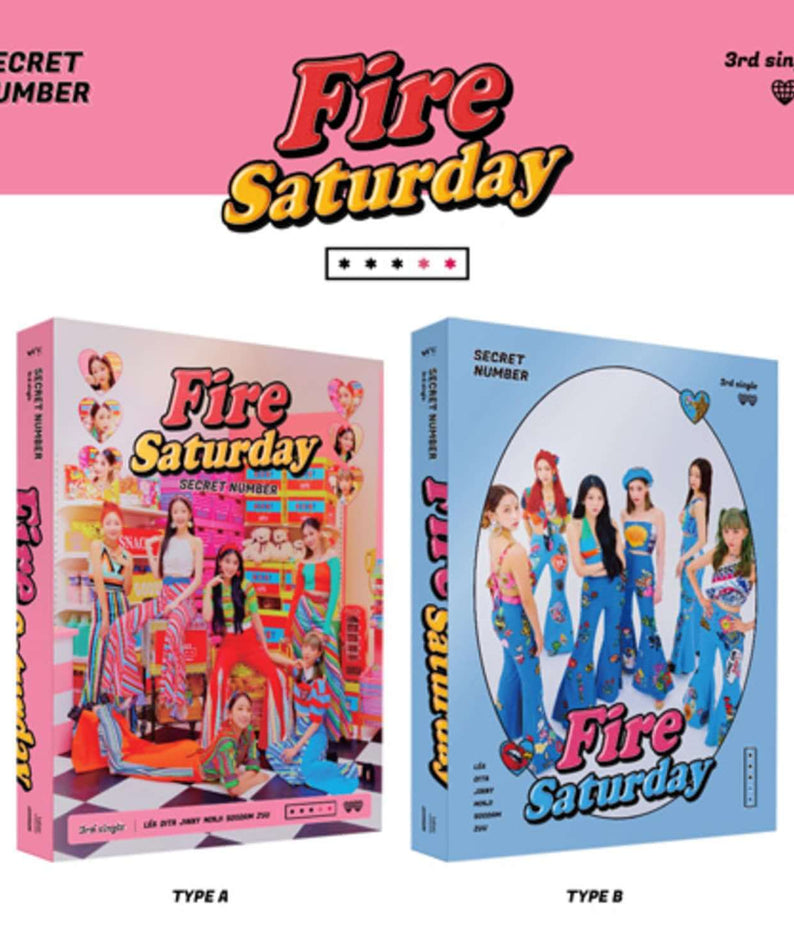 SECRET NUMBER - 3rd Album [Fire Saturday] (SET) - Album Kpop, visuel set Type A et Type B, rose/bleu