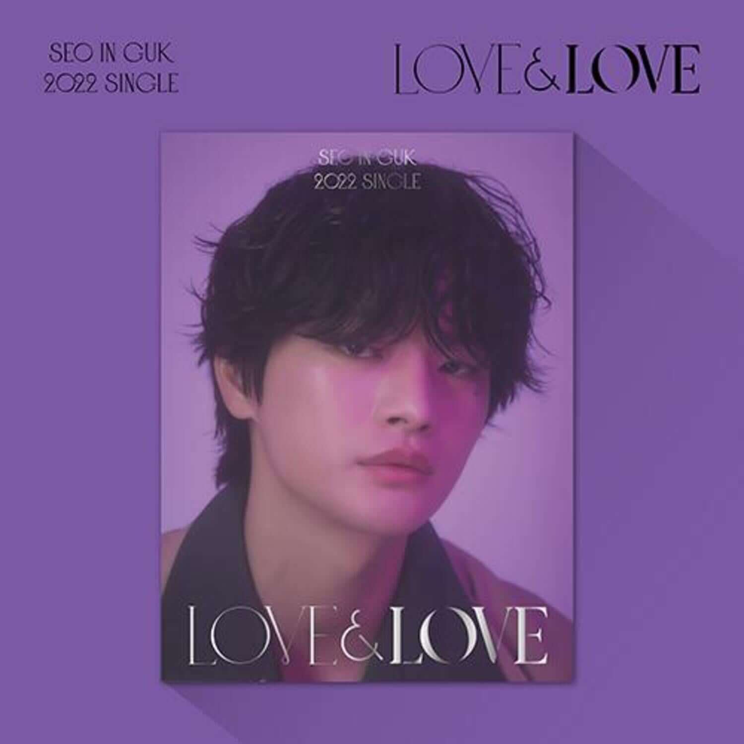 SEO IN-GUK - [LOVE & LOVE] - Album Kpop : visuel violet avec portrait, typographie Love&Love, Single 2022