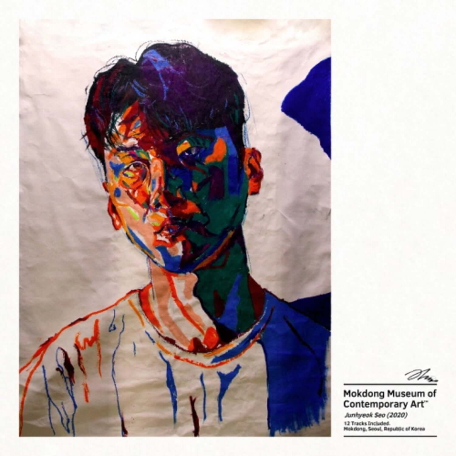 SEO JUNHYUK - Album Kpop : portrait illustré de la couverture, marque SEO JUNHYUK, style pop coréen sur fond clair.