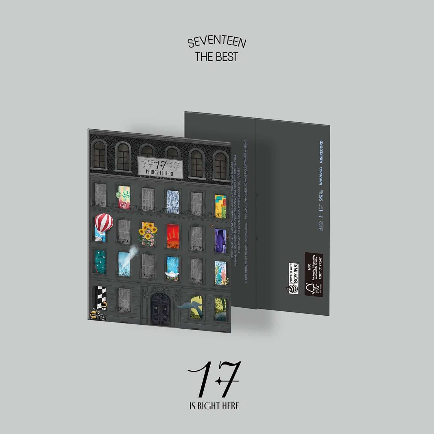 SEVENTEEN - [17 IS RIGHT HERE] (Weverse Albums ver.) - Album Kpop, pochette avec visuel en double page, style studio
