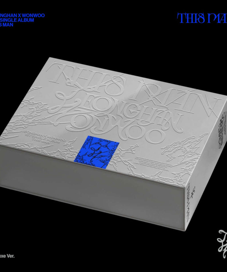 SEVENTEEN - 1st Single Album [THIS MAN] (Deluxe Ver.) - Album Kpop, coffret blanc texturé sur fond noir, visuel deluxe.