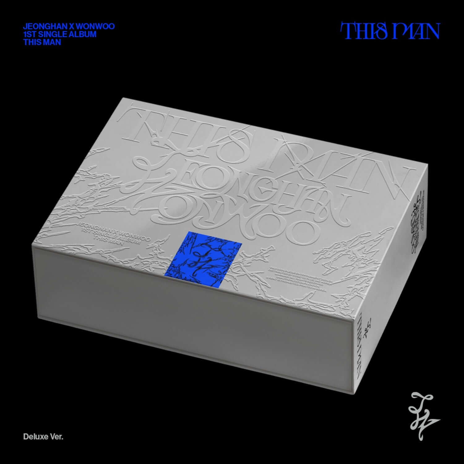 SEVENTEEN - 1st Single Album [THIS MAN] (Deluxe Ver.) - Album Kpop, coffret blanc texturé sur fond noir, visuel deluxe.