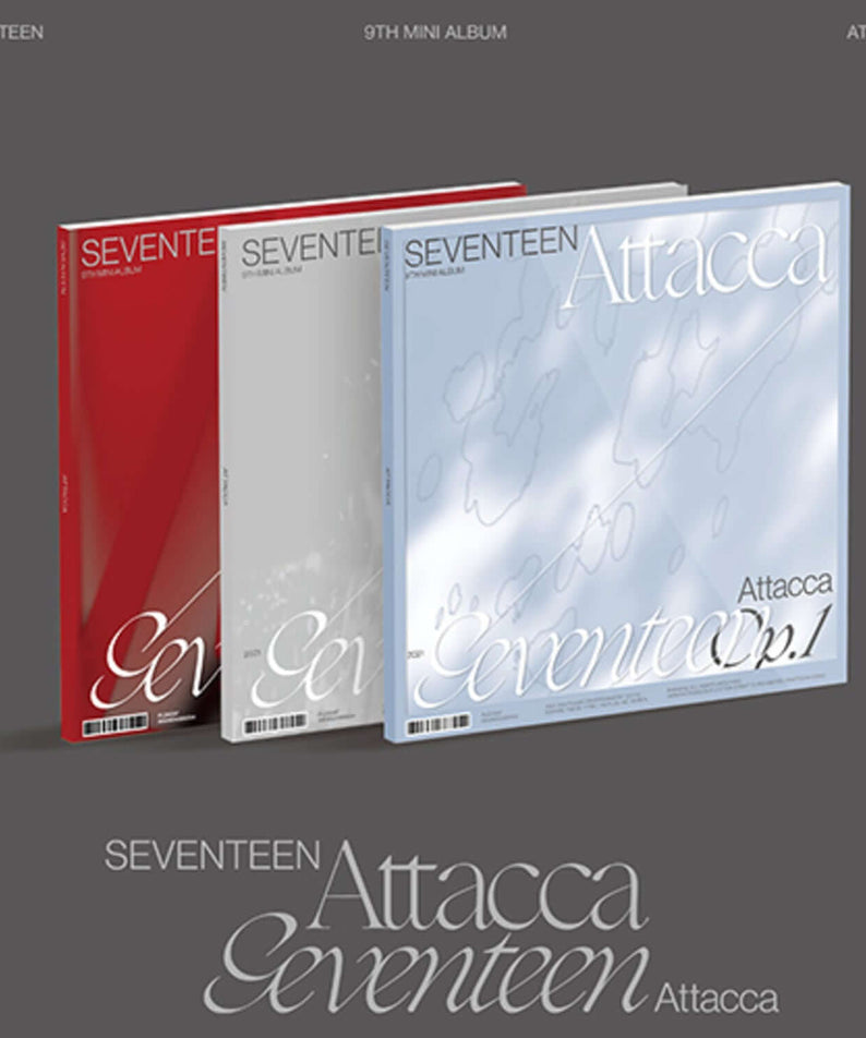 SEVENTEEN - 9th Mini Album [Attacca] - Album Kpop : visuel de la couverture avec plusieurs versions, style Kpop.