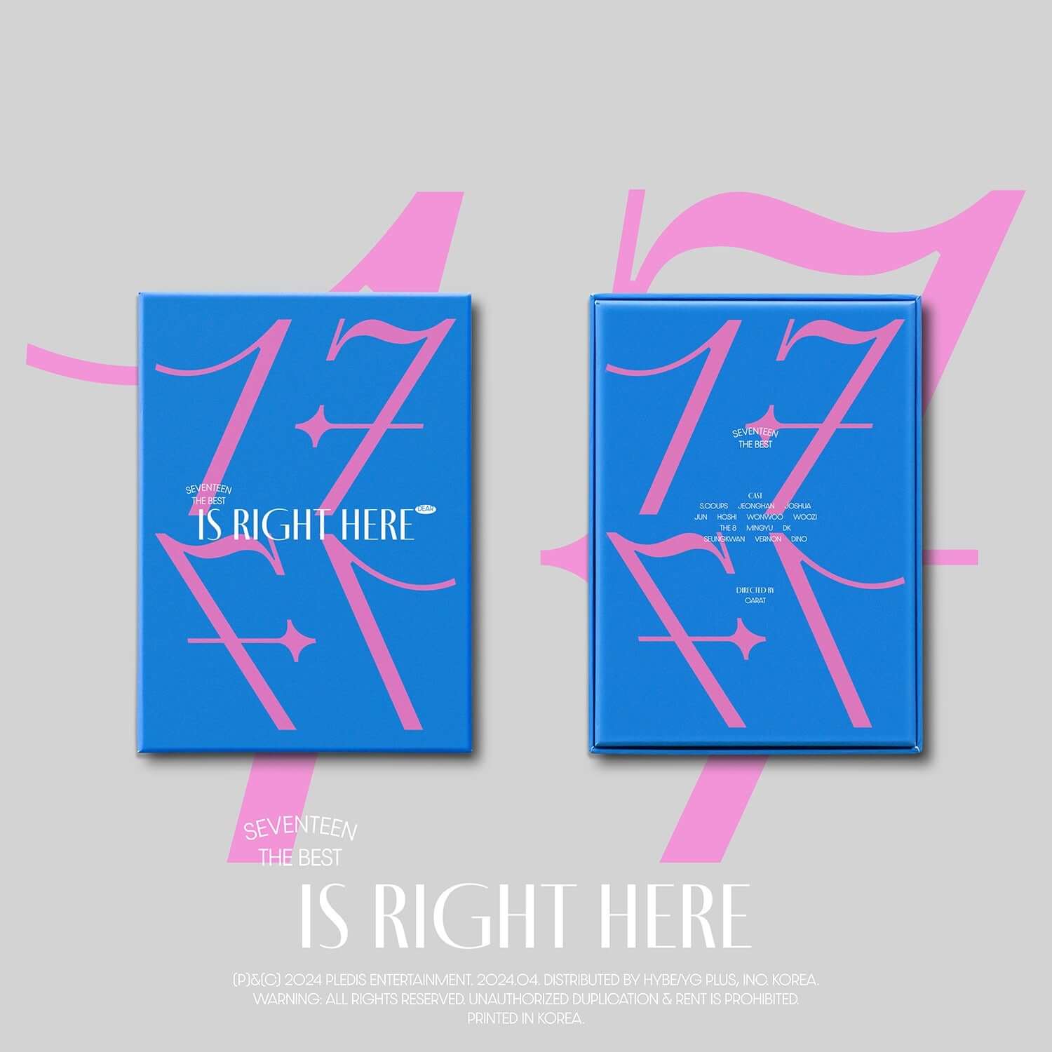 SEVENTEEN - SEVENTEEN BEST ALBUM [17 IS RIGHT HERE] (DEAR Ver.) (Random) - album Kpop SEVENTEEN en boîtier bleu rose