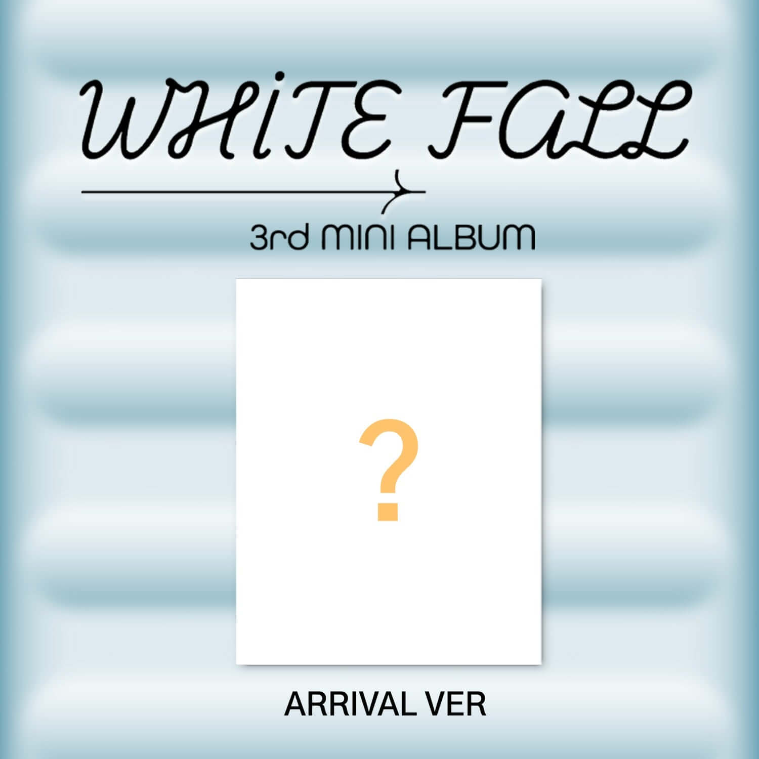 SEVENUS - White fall(3rd mini album) (ARRIVAL VER) - Album Kpop, pochette blanche sur fond bleu rayé, texte “3rd mini ALBUM”
