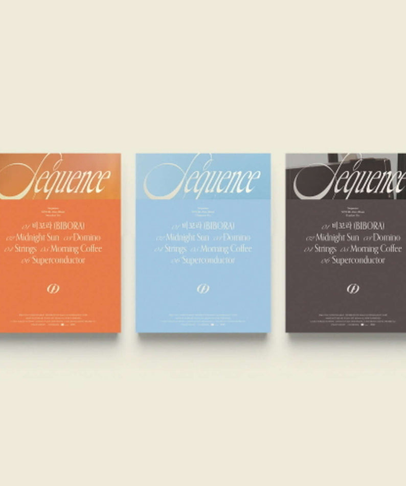 SF9 - 13th Album [Sequence] (Set of 3) - Album Kpop : coffret complet avec trois jaquettes Sequence, fond clair.