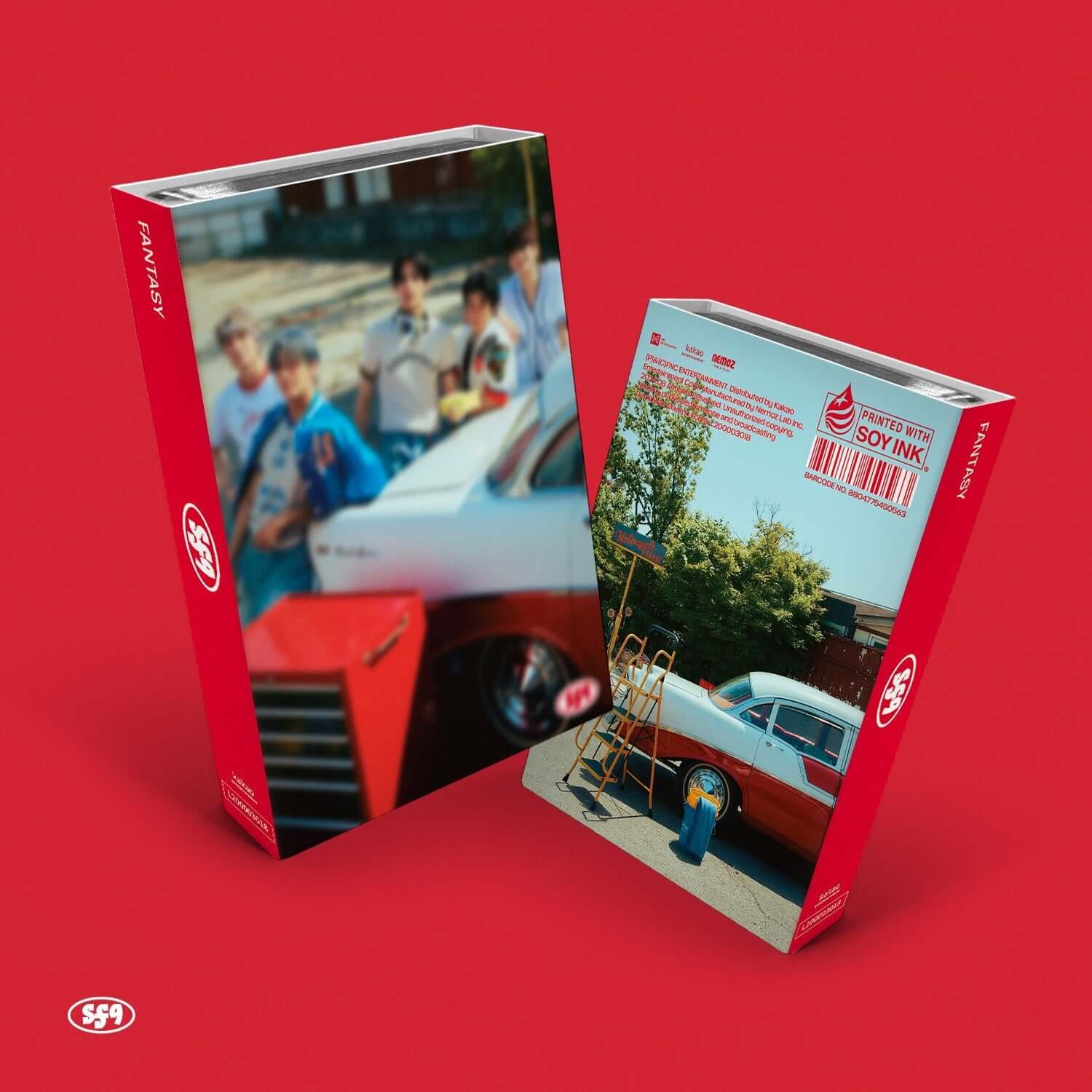 SF9 - 14th Album [FANTASY] (NEMO ALBUM ver.) - Album Kpop, boîtier photo sur fond rouge, concept Fantasy SF9