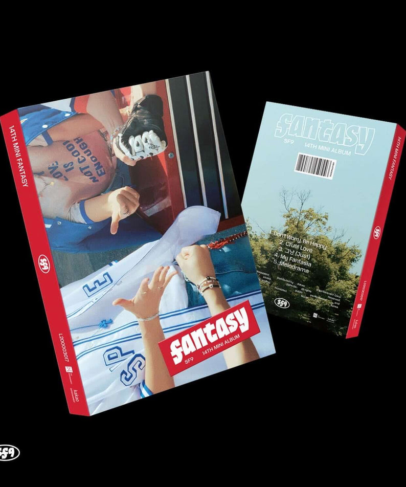 SF9 - 14th Album [FANTASY] (POSTCARD BOOK ver.) - Album Kpop, couvertures Fantasy SF9 avec cartes postales sur fond noir