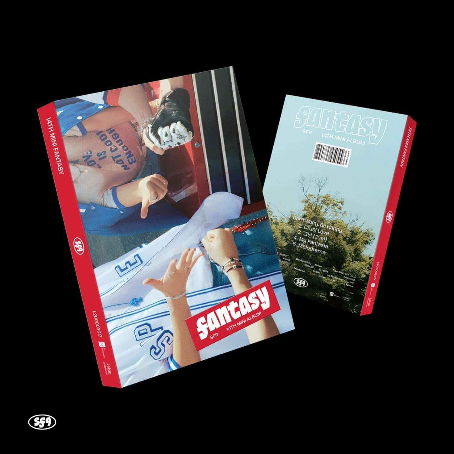 SF9 - 14th Album [FANTASY] (POSTCARD BOOK ver.) - Album Kpop, couvertures Fantasy SF9 avec cartes postales sur fond noir