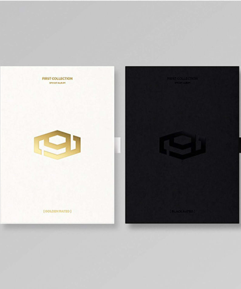 SF9 - 1st Album [FIRST COLLECTION] (GOLDEN + BLACK RATED VER.) - Album Kpop : couvertures blanc or et noir, format disque.