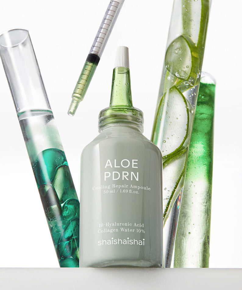 SHAISHAISHAI [1+1] Aloe PDRN Cooling Repair Ampoule 50ml, ampoule apaisante et réparatrice à l'aloe et au PDRN - 50ml.