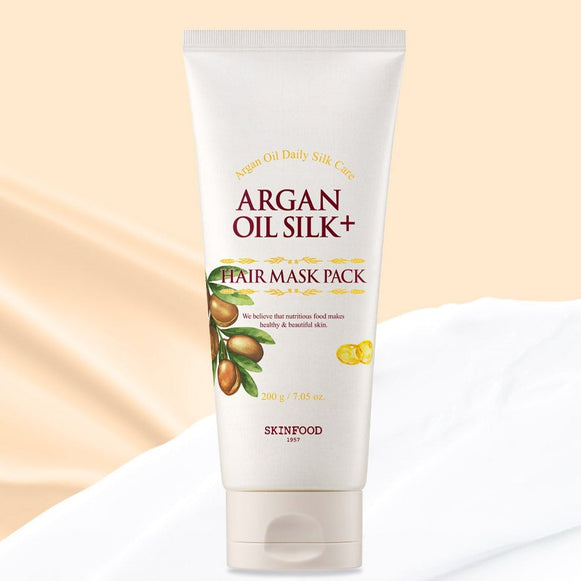 SKINFOOD Argan Oil Silk+ Hair Mask Pack 200g disponible sur Ma petite Coree, ton Eshop 100% K-beauty en direct de Seoul