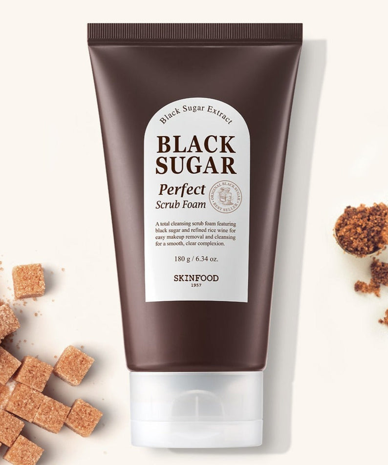 SKINFOOD Black Sugar Perfect Scrub Foam 180g disponible sur Ma petite Coree, ton Eshop 100% K-beauty en direct de Seoul
