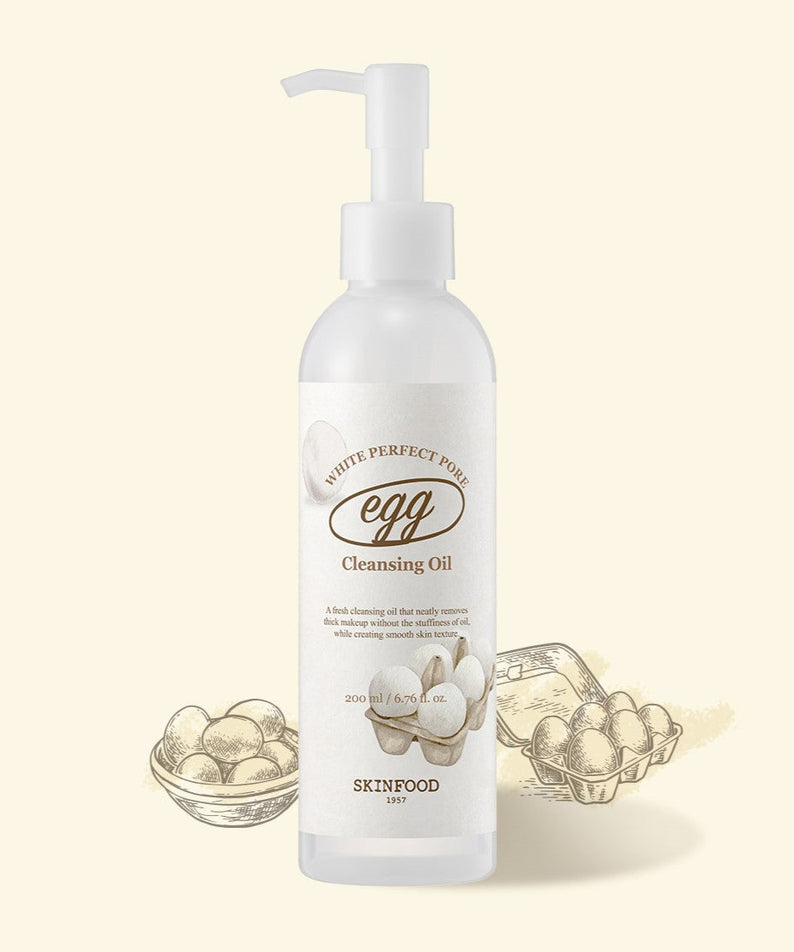 SKINFOOD Egg White Perfect Pore Cleansing Oil 200ml disponible sur Ma petite Coree, ton Eshop 100% K-beauty en direct de Seoul