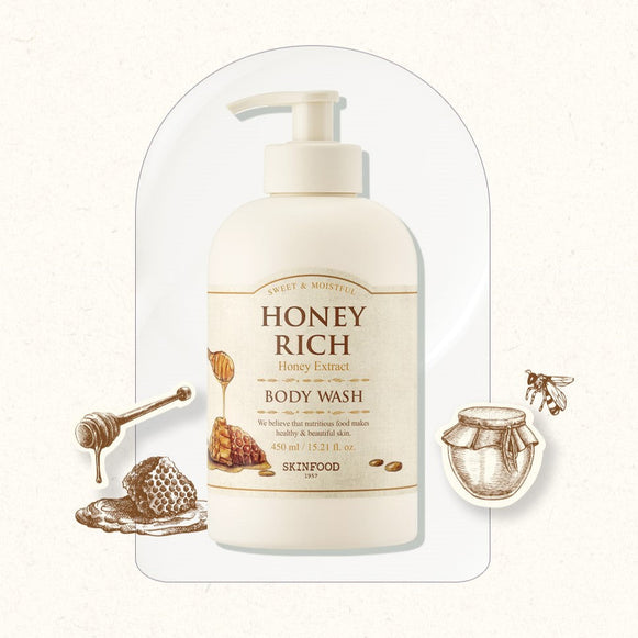 SKINFOOD Honey Rich Body Wash 450ml disponible sur Ma petite Coree, ton Eshop 100% K-beauty en direct de Seoul