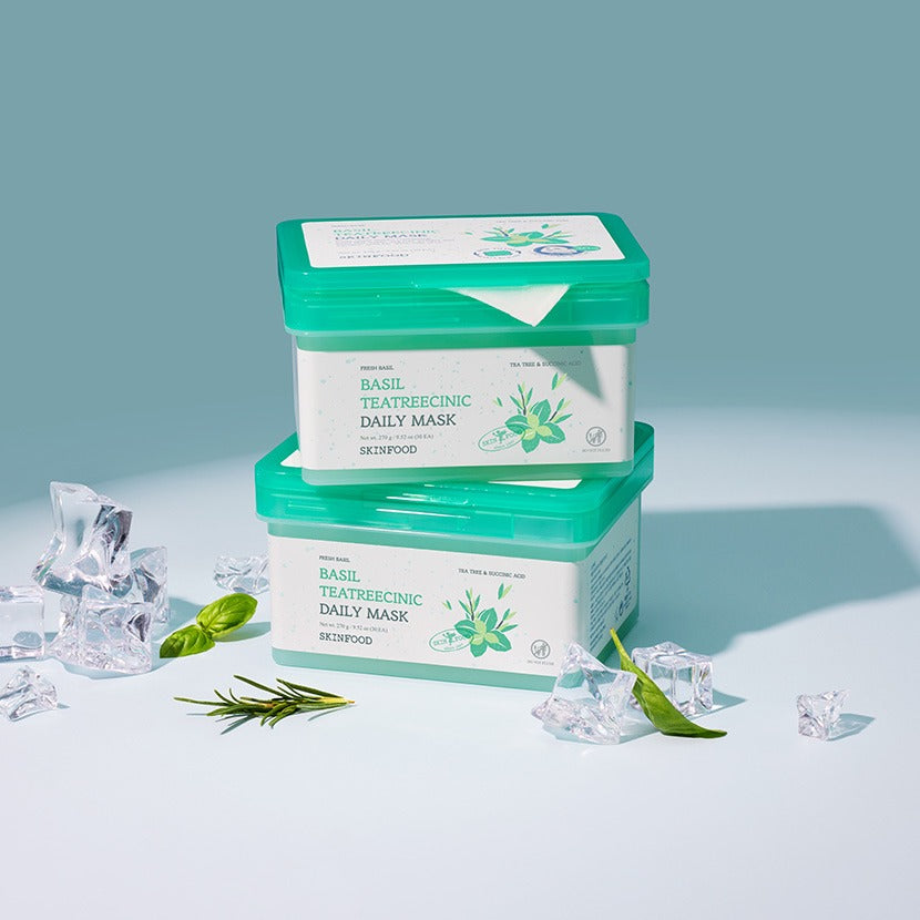 SKINFOOD [NEW] Basil Tea Tree Cinic Daily Mask 30 Sheets