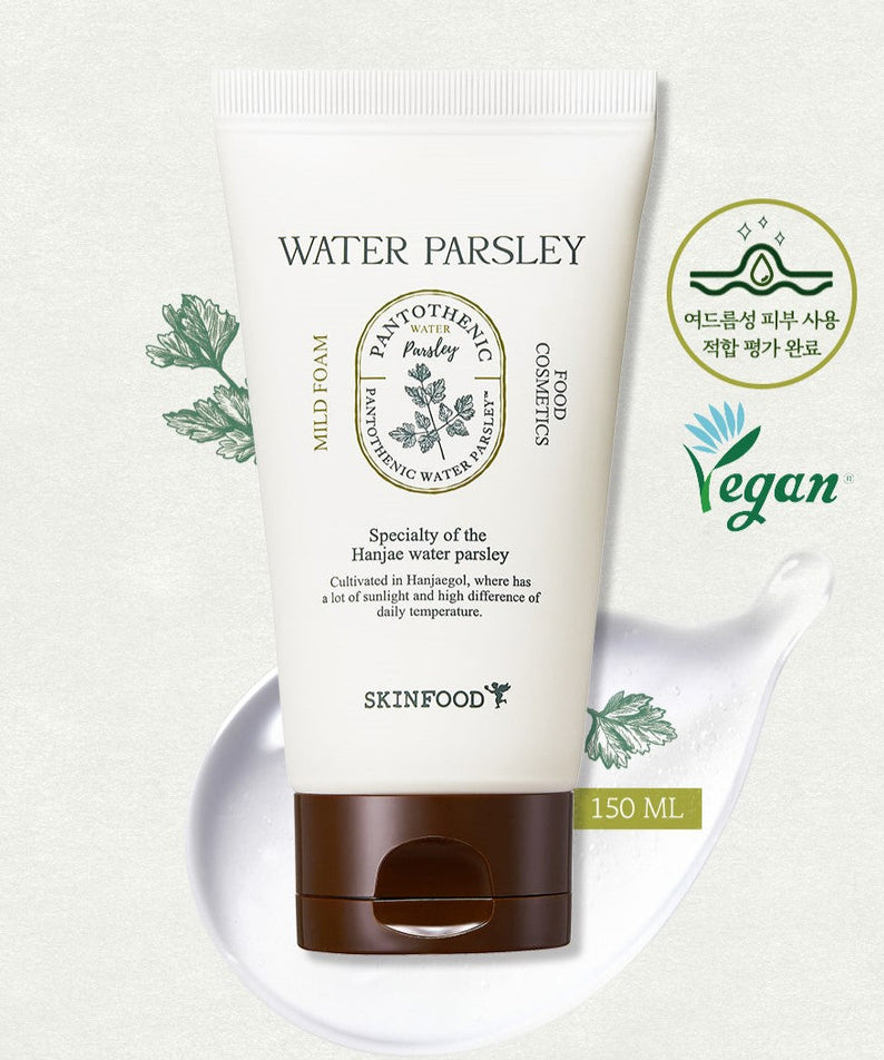 SKINFOOD Pantothenic Water Parsley Mild Foam 150ml disponible sur Ma petite Coree, ton Eshop 100% K-beauty en direct de Seoul