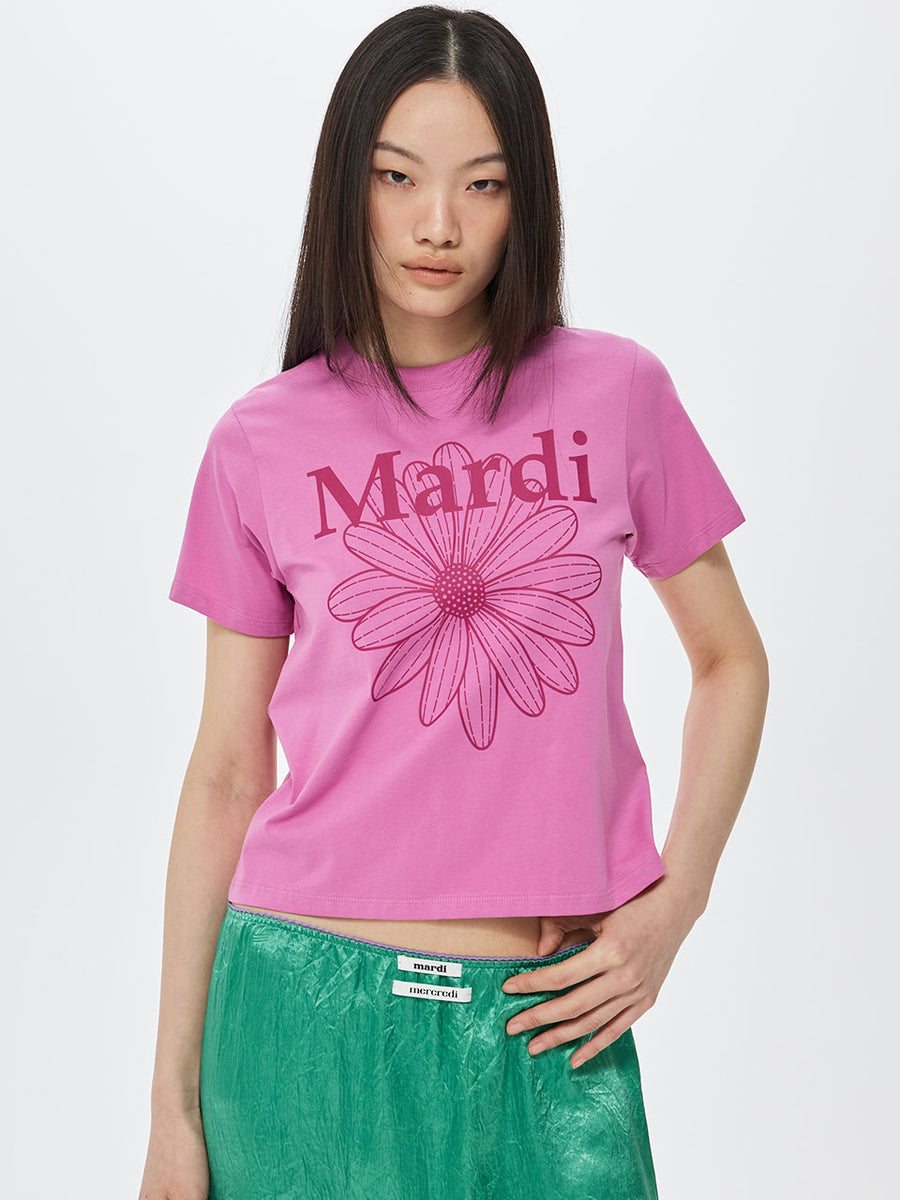 SLIM TSHIRT FLOWERMARDI_PINKLAVENDER MAGENTA